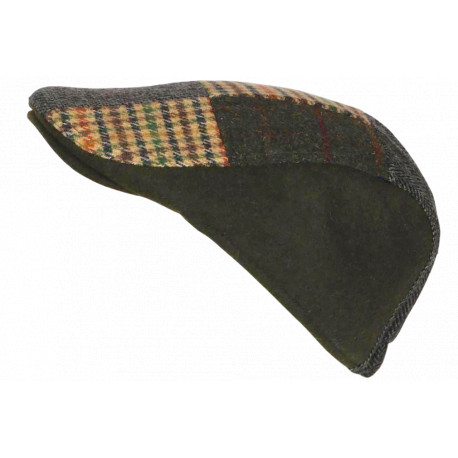 Béret Casquette Patchwork Verte et Beige en Laine Style Anglais Uxwel CASQUETTES Nyls Création