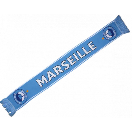 Echarpe Marseille Supporter Bleu Provence et Blanche Football Echarpe Léon montane