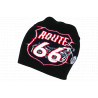 Bonnet Route 66 Rouge et Noir en Laine Design Motard Biker