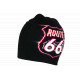 Bonnet Route 66 Rouge et Noir en Laine Design Motard Biker BONNETS Nyls Création