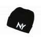 Bonnet NY Noir et Blanc en laine Design Streetwear Fashion Yrton BONNETS Nyls Création