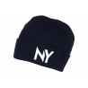 Bonnet NY Bleu et Blanc en laine Design Streetwear Fashion Yrton