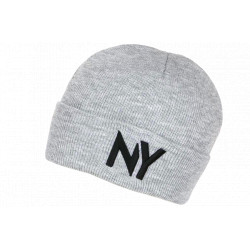 Bonnet NY Gris et Noir en laine Design Streetwear Fashion Yrton BONNETS Nyls Création