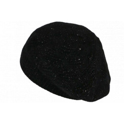 Bonnet Béret Femme Noir Angora Pailleté Doux et Tendance Angiola BONNETS Nyls Création