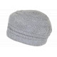 Bonnet Béret Gris en Angora Femme Classe Doublure Polaire Angyla BONNETS Nyls Création