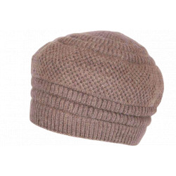 Bonnet Béret Marron en Angora Femme Classe Doublure Polaire Angyla BONNETS Nyls Création
