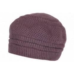 Bonnet Béret Violet en Angora Femme Classe Doublure Polaire Angyla BONNETS Nyls Création