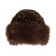 Chapka Bonnet Fourrure Leopard Marron Doublure Polaire Masha BONNETS Nyls Création