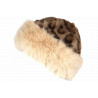 Chapka Bonnet Fourrure Leopard Beige Doublure Polaire Masha
