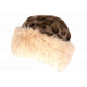 Chapka Bonnet Fourrure Leopard Beige Doublure Polaire Masha BONNETS Nyls Création
