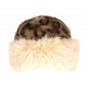 Chapka Bonnet Fourrure Leopard Beige Doublure Polaire Masha BONNETS Nyls Création
