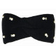 Bandeau en laine noire pour femme avec perles et cristaux Headband Hiver Merry Bandeau Nyls Création