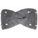 Bandeau en laine grise pour femme avec perles et cristaux Headband Hiver Merry Bandeau Nyls Création