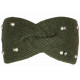 Bandeau en Laine Verte Femme avec Perles et Cristaux Headband Hiver Merry Bandeau Nyls Création