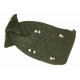 Bandeau en Laine Verte Femme avec Perles et Cristaux Headband Hiver Merry Bandeau Nyls Création