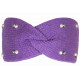 Bandeau en Laine Violette Femme avec Perles et Cristaux Headband Hiver Merry Bandeau Nyls Création