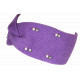 Bandeau en Laine Violette Femme avec Perles et Cristaux Headband Hiver Merry Bandeau Nyls Création