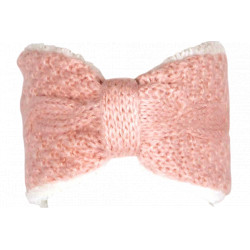 Large Bandeau Laine Rose Femme Headband Hiver Doublure Polaire Snocker Bandeau Nyls Création