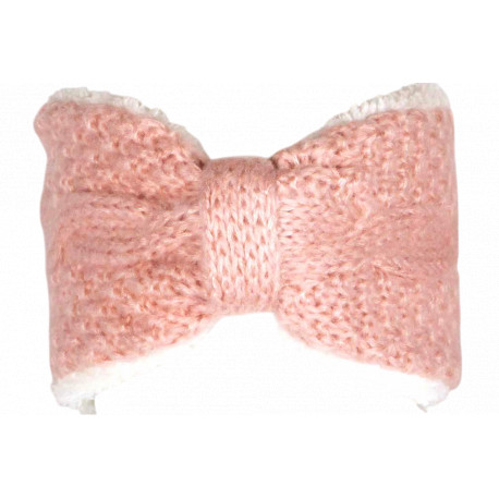Large Bandeau Laine Rose Femme Headband Hiver Doublure Polaire Snocker Bandeau Nyls Création