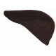 Béret Casquette Plate Marron en Laine Feutre Taille Ajustable Magny CASQUETTES Nyls Création
