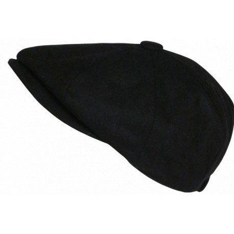Beret Casquette Gavroche Noire Laine Feutre Taille Reglable Hartley CASQUETTES Nyls Création