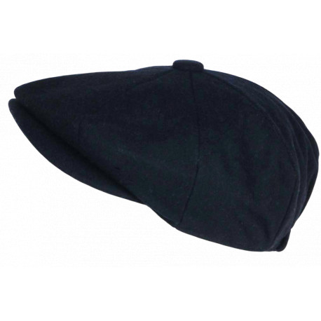 Beret Casquette Gavroche Bleue Marine en Laine Taille Reglable Hartley CASQUETTES Nyls Création