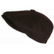 Beret Casquette Gavroche Marron en Laine Feutrée Taille Reglable Hartley CASQUETTES Nyls Création
