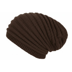 Bonnet Rasta Marron Foncé Chocolat Long en Laine Tendance Jack BONNETS Nyls Création