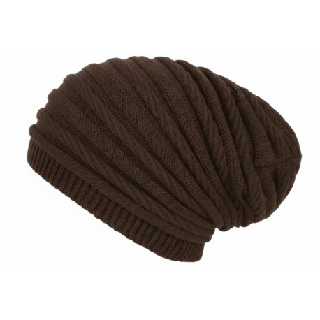 Bonnet Rasta Marron Foncé Chocolat Long en Laine Tendance Jack BONNETS Nyls Création