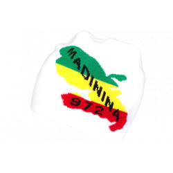 Bonnet Martinique 972 Blanc Madinina Look Rasta BONNETS Nyls Création
