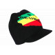 Bonnet Casquette La Réunion 974 Noir en Laine Mode Rasta BONNETS Nyls Création