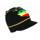 Bonnet Visière La Réunion 974 Noir en Laine Mode Rasta BONNETS Nyls Création