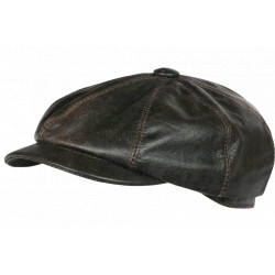 Casquette Gavroche Cuir Marron Rétro Chic Newsboy Cockpit Aussie Apparel CASQUETTES Nyls Création