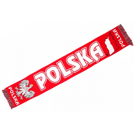 Echarpe Pologne Supporter Drapeau Polska Blanc et Rouge Blason Aigle Echarpe Léon montane