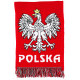 Echarpe Pologne Supporter Drapeau Polska Blanc et Rouge Blason Aigle Echarpe Léon montane