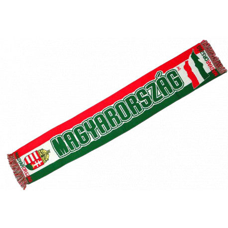 Echarpe Hongrie Supporter Drapeau Magyarország Rouge Blanc et Vert Blason des Armes Echarpe Léon montane
