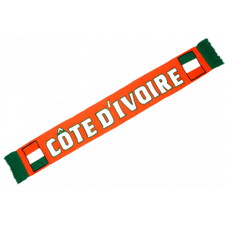 Echarpe Côte d'Ivoire Supporter Drapeau Orange et Vert Look Eléphants Echarpe Nyls Création