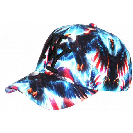 Casquette NY Aigle Américain Pygargue Bleue et Rouge Baseball Wild CASQUETTES Hip Hop Honour