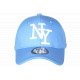 Casquette NY Bleu Ciel NY Blanc en Relief Visiere Baseball Stazky CASQUETTES Hip Hop Honour