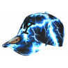 Casquette NY Bleue et Noire Eclairs Blancs Streetwear Originale Eklyr