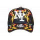 Casquette NY Jaune et Noire Print Eclairs Streetwear Baseball Stormy CASQUETTES Hip Hop Honour