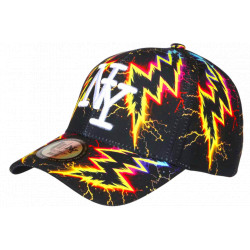 Casquette Enfant Jaune Noire Eclairs Baseball Stormy 7 a 12 ans Casquette Enfant Hip Hop Honour