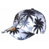 Casquette NY Palmiers Noire et Blanche Look Tropical Design Streetwear Hawaï