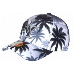 Casquette Enfant Palmiers Noire et Grise Tropicale NY Baseball Sunrise 6 a 12 ans Casquette Enfant Hip Hop Honour