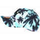 Casquette NY Turquoise et Rose Palmiers Design Tropical Sunset Baseball CASQUETTES Hip Hop Honour