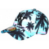 Casquette Enfant Turquoise et Rose Palmiers NY Tropicale Baseball 7 a 12 ans