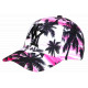 Casquette Enfant Rose et Blanche Palmiers Noirs NY Tropicale Baseball 7 a 12 ans Casquette Enfant Hip Hop Honour