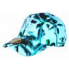 Casquette Enfant Turquoise Palmiers Noirs NY Tropicale Baseball 7 a 12 ans