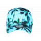 Casquette Enfant Turquoise Palmiers Noirs NY Tropicale Baseball 7 a 12 ans Casquette Enfant Hip Hop Honour