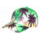 Casquette NY Verte et Jaune Palmiers Noirs Style Tropical Sunset Baseball CASQUETTES Hip Hop Honour